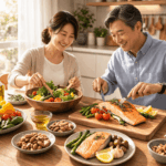 0-저탄수식단-대표-이미지-채소와-단백질-식탁-준비