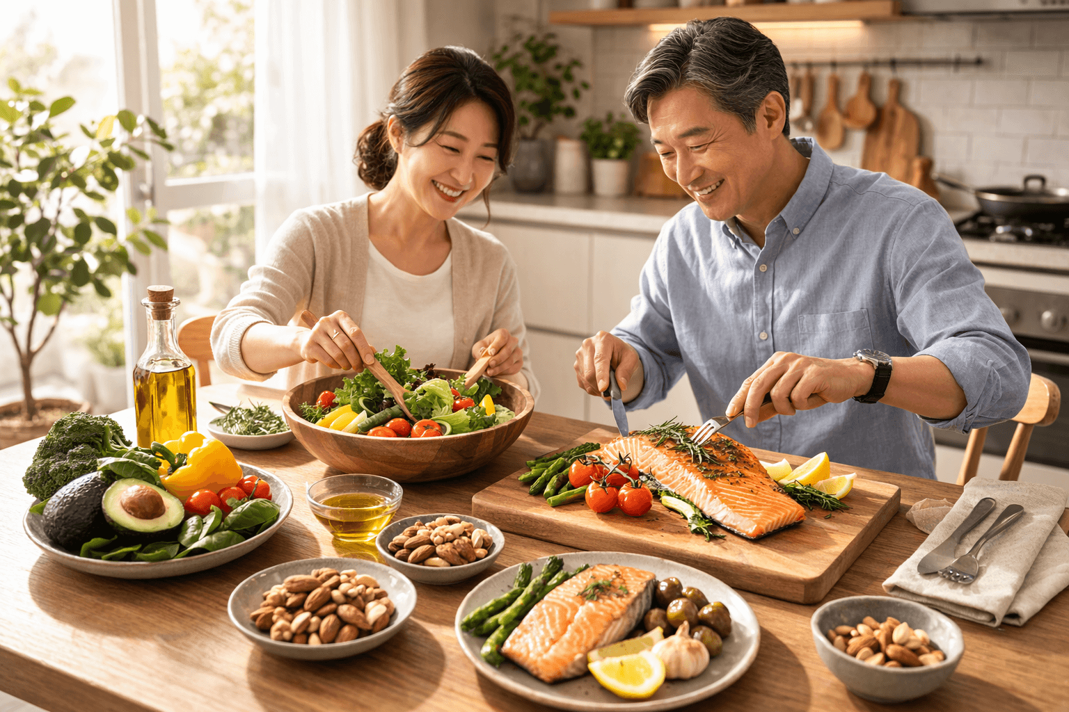 0-저탄수식단-대표-이미지-채소와-단백질-식탁-준비