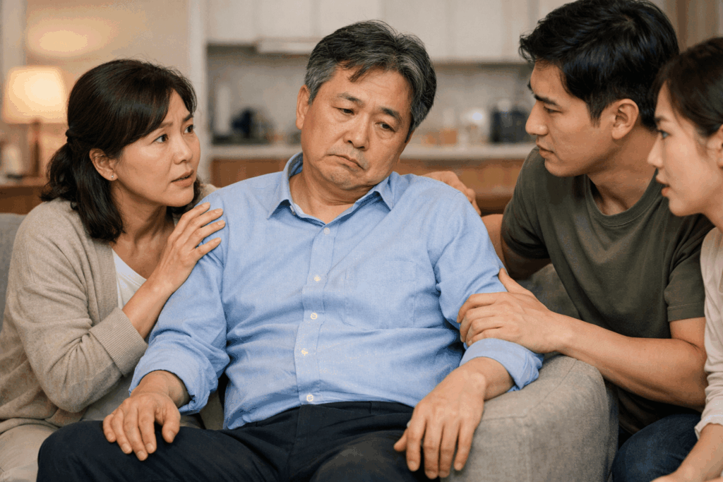 1-뇌졸중증상-한쪽-얼굴과-팔-변화를-확인하는-장면