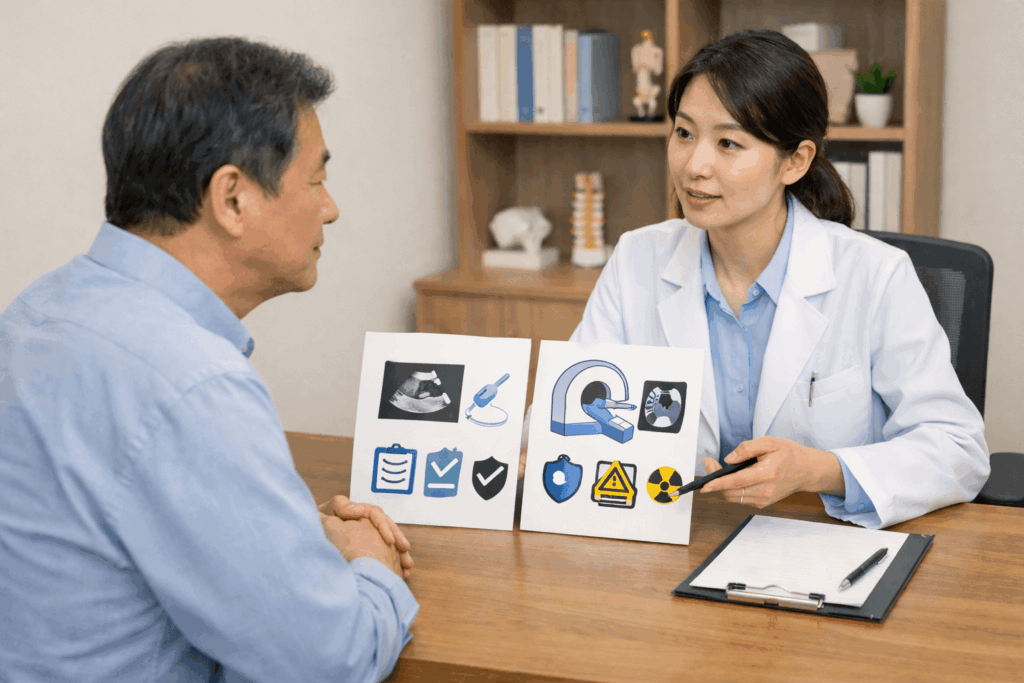 2-건강검진-검사선택-상담-방사선-주의-장면