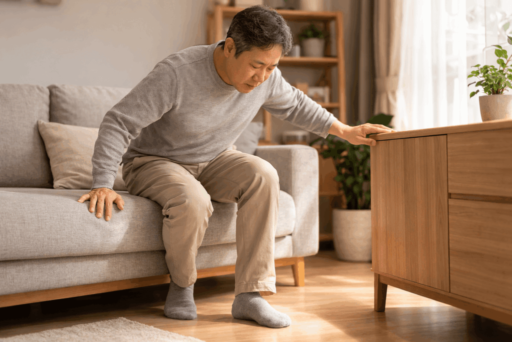 2-손발냉증-어지럼과-다리-무거움이-함께-보이는-생활-장면