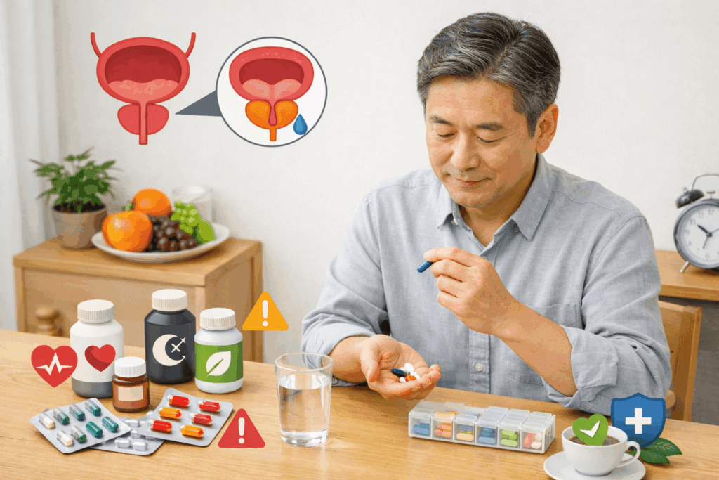 2-전립선약-종류와-복용-준비-생활-장면