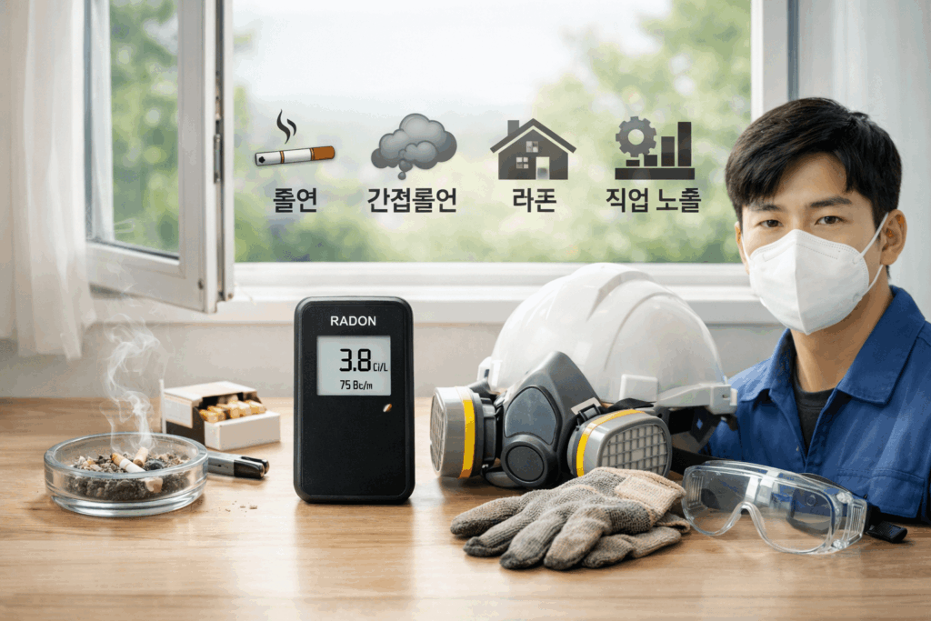 2-폐암신호-위험요인-흡연-간접흡연-라돈-직업노출-관리