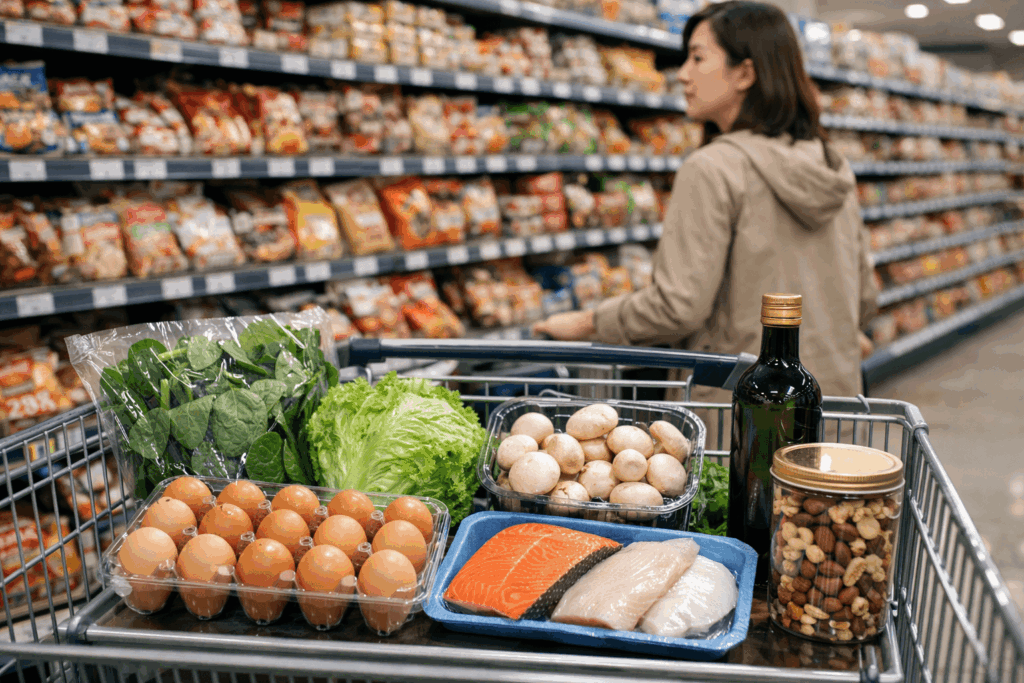 2-항암식단-식품선택-기준-채소-단백질-건강한-지방-장보기