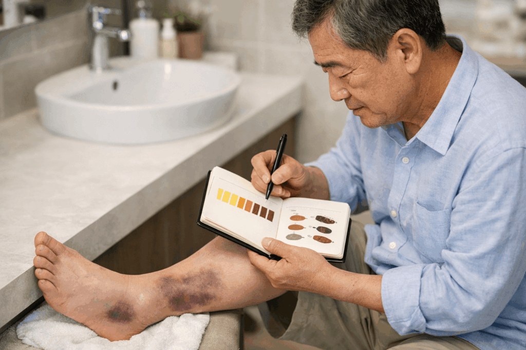 3-간건강-대소변-색-붓기-멍-위험-신호-기록-장면