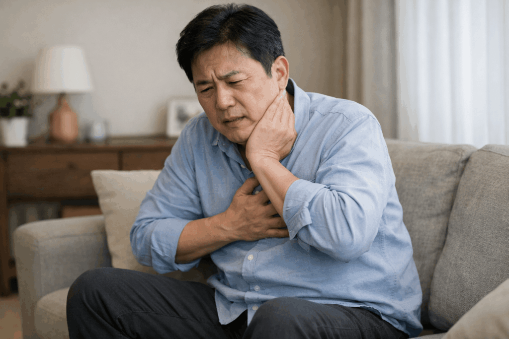 3-심장마비전조증상-가슴에서-팔과-턱으로-번지는-통증-상황