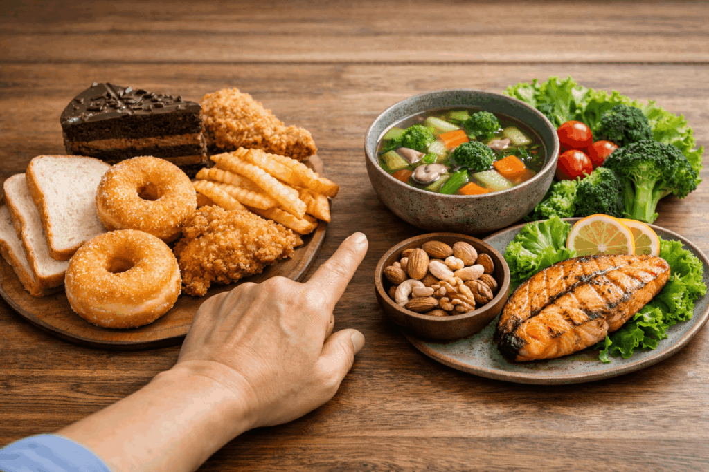 4-갑상선식단-염증-음식-줄이기-대체-선택-장면