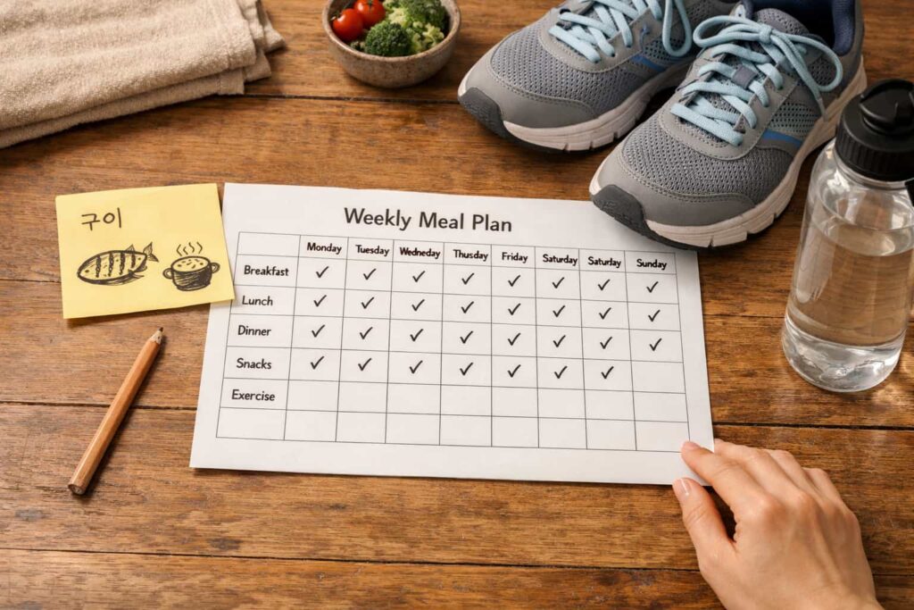 4-췌장암예방-하루-루틴-7단계-체크리스트-실천-장면