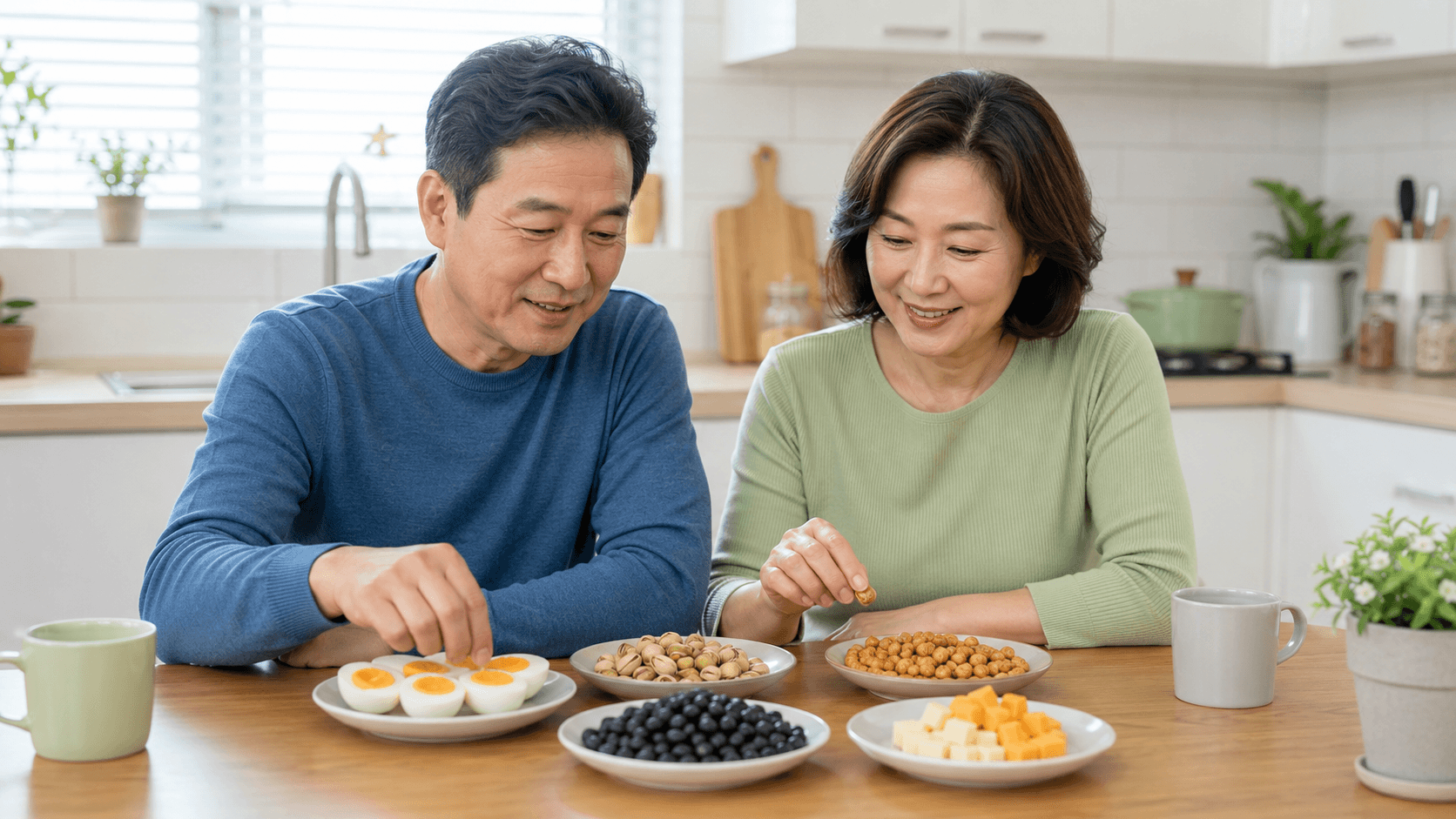 당뇨 간식 추천과 혈당 관리를 위한 건강 간식 선택 장면